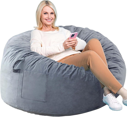 breadsac Bean Bag Chairs, Memory Foam Bean Bag Chair for Adults\/Teens\/Kids, Velvet Lazy Sofa Furniture with Removable High-Rebound Memory Foam for Living Room Bedroom College Dorm