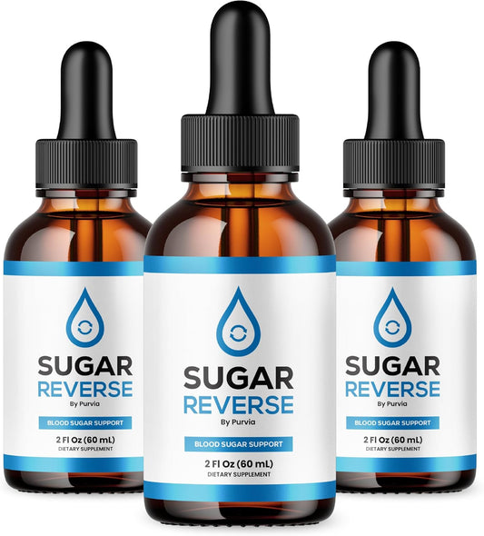 (3 Pack) Sugar Reverse Drops, Sugar Reverse Liquid Drops Supplement Advanced Formula Vitamin Supplement with Chromium, Maximum Strength, SugarReverse Drops Official Formula, Sugar Reverse (3 Bottle)