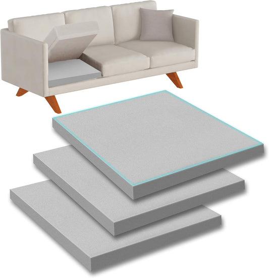40D Couch Cushion Support, 20"X 20"Couch Cushion Foam High-Density Couch Cushion Replacement Sagging Couch Support Under Cushion for Sectional Loveseat Chair Couch Supporter for Under Cushions 3PCS