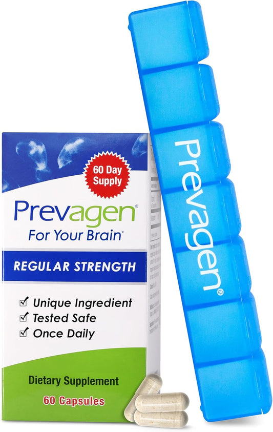 Prevagen Regular Strength 10mg, 60 Capsules with Apoaequorin & Vitamin D and 7-Day Pill Minder