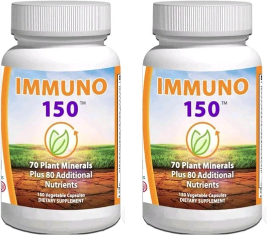 2 Bottles of IMMUNO 150 Complete Multi - Immune Support & Multivitamin Supplement-300 Capsules