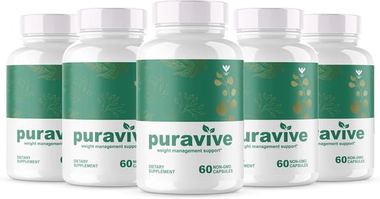 (5 Pack) Puravive - Puravive Capsules, Puravive Pills, Puravive Capsules, Puravive Exotic Rice Method, Purevive, Puravive BAT Levels Exotic Rice Method Reviews - 5 Month Supply (300 Capsules)