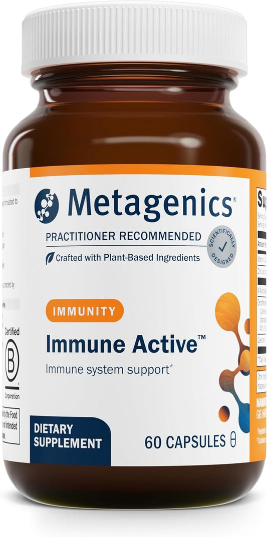 Metagenics Immune Active - Rich In Antioxidant Vitamin C - Immune Health Support* - 200 mg Vitamin C - 30 mg Zinc - Gluten-Free - 60 Capsules