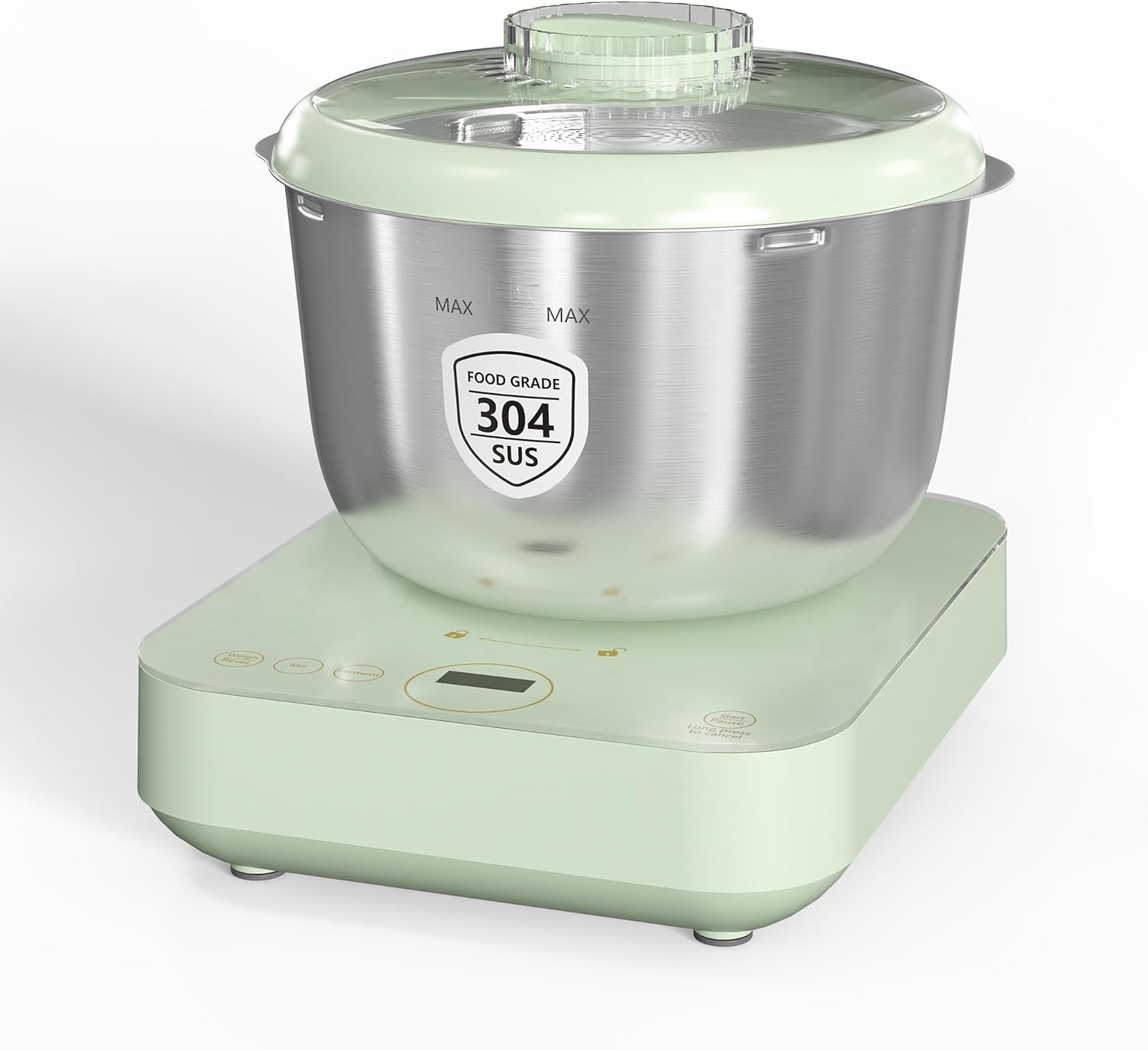 Electric Dough Maker with Ferment Function, Large Capacity Dough Mixer with Weighing Function, Household Dough Maker Kitchen Flour Kneading Machine, 5.2QT, Face-up Touch Panel