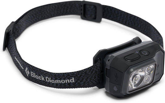 BLACK DIAMOND Storm 500-R Rechargeable LED Headlamp, Waterproof and Dimmable for Camping, Hiking, Running, Hunting, Work with Red Light Headlamp Mode, Graphite