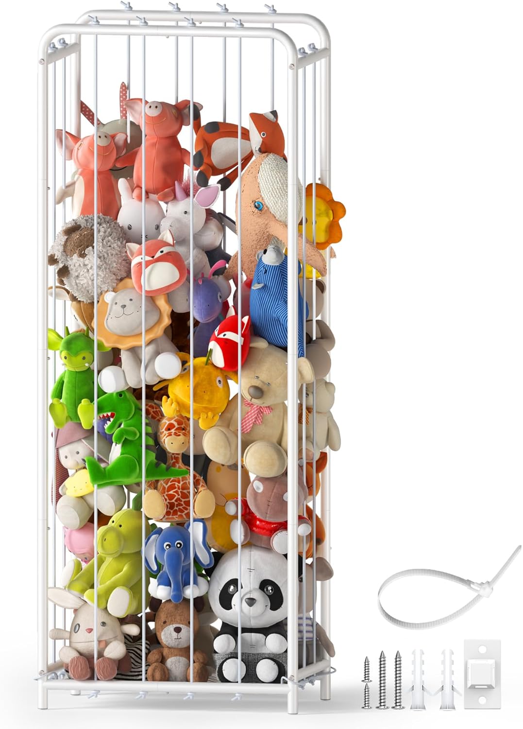 All Metal Stuffed Animal Storage, Never Fall Apart Stuffed Animal Zoo, Extra Large Stuffed Animal Holder - Sturdy Metal Plush Toy Organizer Perfect for Boys Girls Nursery Play Room Kidsroom
