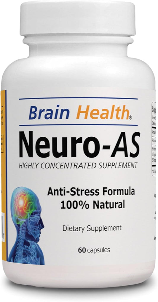 Neuro AS Free Yourself from Stress - Brain Health 60 Caps - Highly Concentrate Supplent - Dietary Supplement