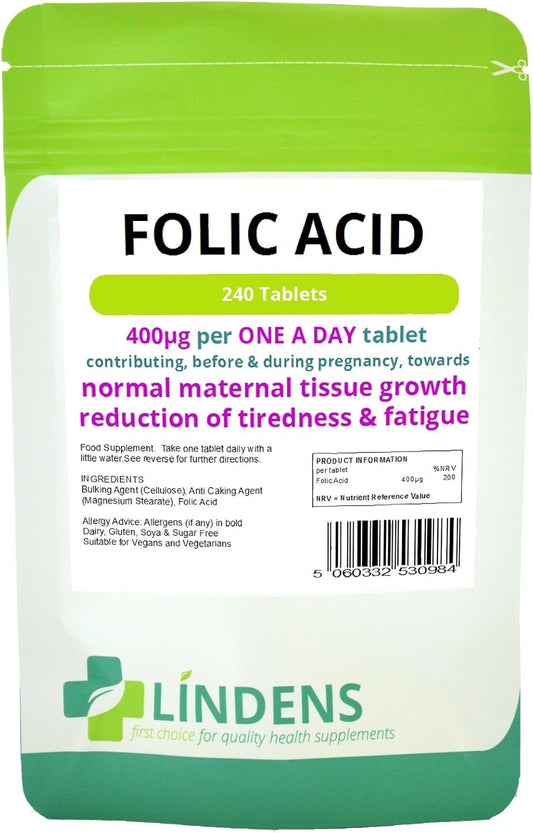 Folic Acid Tablets 3-Pack 720 Tablets, 400mcg - ONE A Day (folacin, Vitamin B-9)