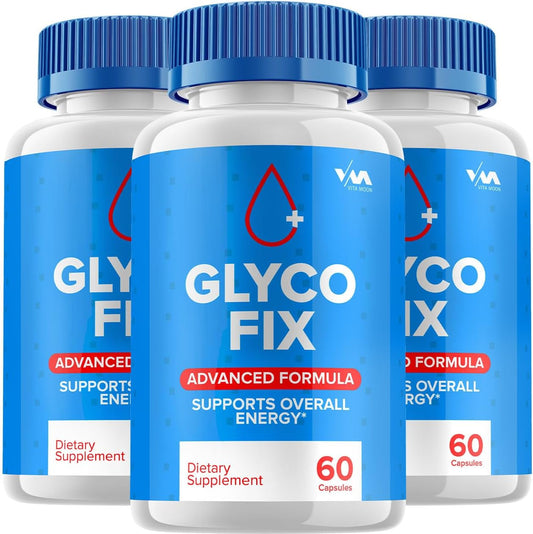 (3 Pack) Glyco Fix Healthy Vitamin Support Supplement, Gluco Fix Capsule - Advanced Formula Gluco Fix, Glyco Fix Maximum Strength Reviews, 180 Capsules