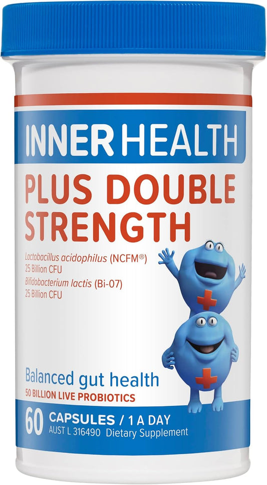 Probiotics - Maintain Balance of Gut Flora to Improve Digestion, Immune System, Reduce Gastro Symptoms Like Diarrhea, Cramping & Pain - Once Daily - Double Strength - 60 Count
