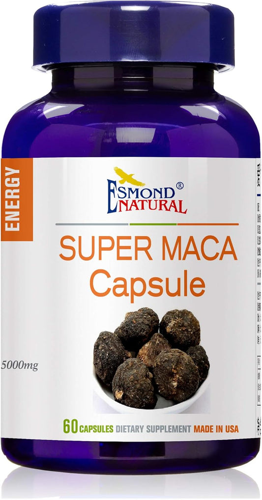Super Maca Capsule (Energy Enhancer & Mood Stabilizer), GMP, Natural Product Assn Certified, Made in USA - 5000mg, 60 Capsules