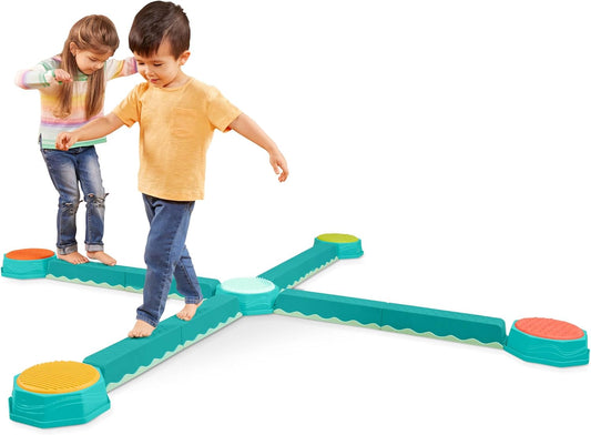 B. toys \u2013 Balance Beam for Kids \u2013 Interlocking Balancing Beams \u2013 5 Sensory Pads & 8 Beams \u2013 Active Play for Toddlers, Kids \u2013 3 Years + \u2013 Balance & Build Set