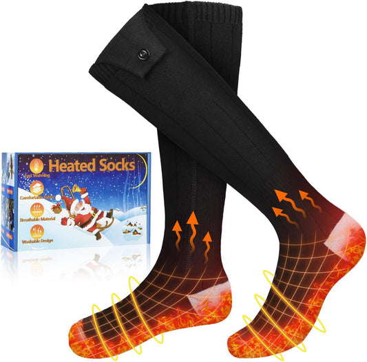 Heated Socks, Heated Socks for Women Men, 5000mAh Rechargeable Electric Heated Socks Up to 8 Hours, Washable Winter Warm Socks for Outdoors Work Fishing Hunting Skiing Riding Cycling Hiking Camping
