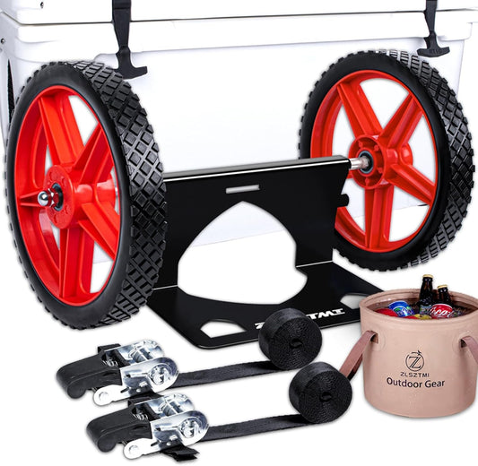 ZLSZTMI Upgraded Cooler Wheel Kit for Yeti\/RTIC\/Igloo Coolers Wheel Spacing up to19.8 Inches -12 in Wheels Height Adjustable Cart Base for Ice Chest - Cooler Cart Kit for Camping Traveling
