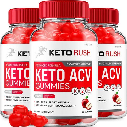 (3 Pack) Keto Rush ACV Gummies Advanced, Rush Keto Plus ACV Gummies Apple Cider Vinegar Rush ACV Gummies Rush Keto Weight Management Gummies Reviews Vitamin B12 Keto+acv, 1000mg (180 Gummies)
