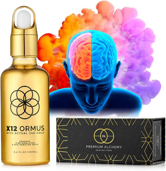 Ormus Monoatomic Gold Concentrate (High Potency x12) 3.4oz - Made by Real Alchemists - 24k Food Grade Liquid Gold, Dead Sea Salt & Pink Himalayan Salt