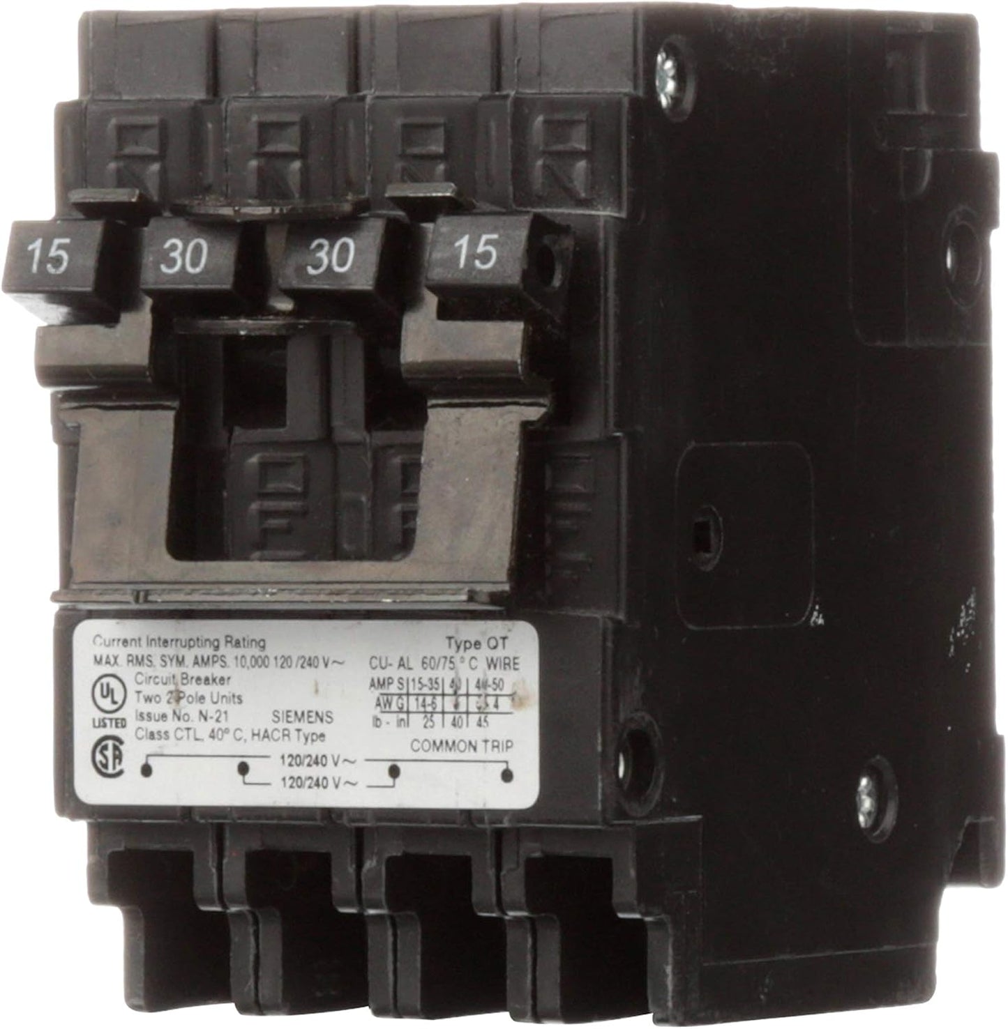 SIEMENS Q21530CT2 15A 240V 4P 10K NEW QUAD