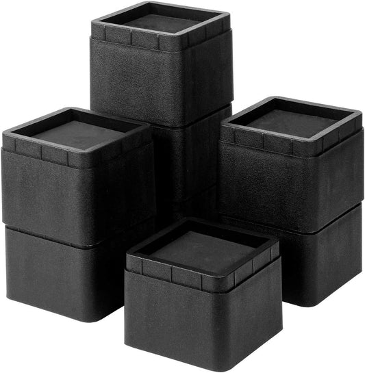 BTSD-home Stackable Bed and Furniture Risers 3 Inch Heavy Duty Bed Lifts for Dorm Couch Chair Table Additional 3 or 6 Inch 8 Pack