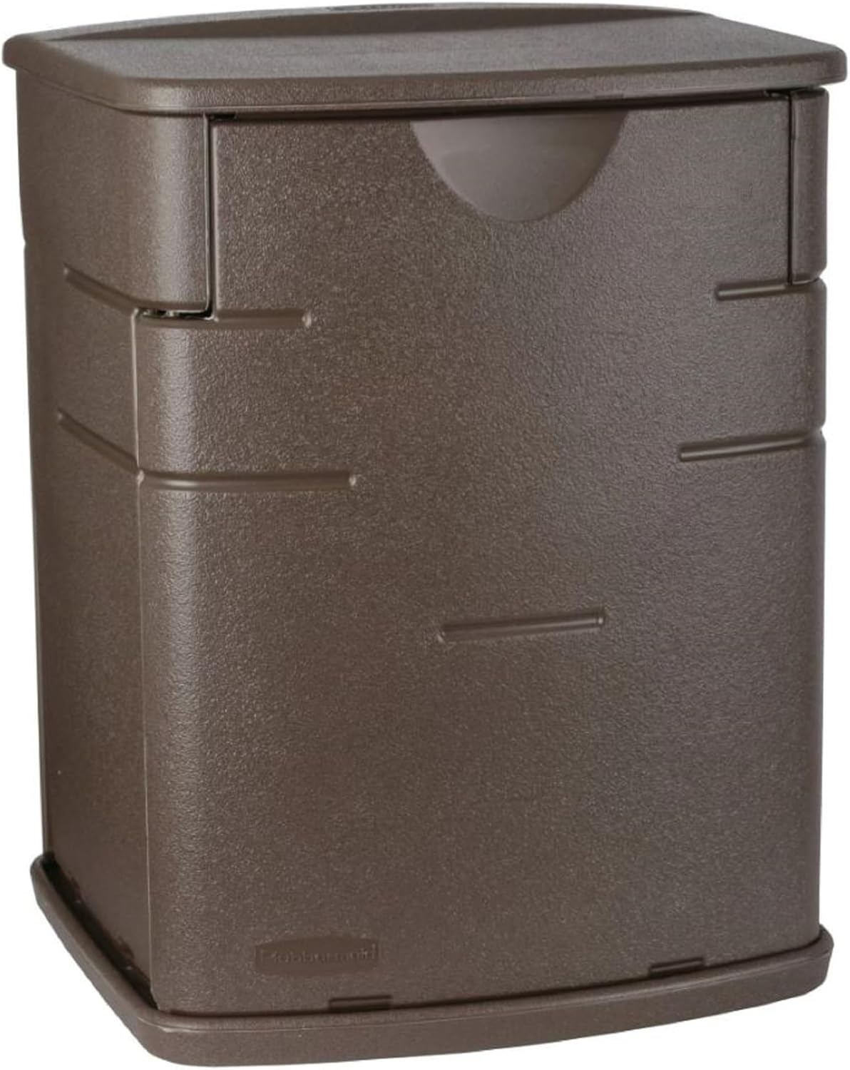 Rubbermaid Small Resin Outdoor Storage Deck Box (19 Gal), Weather Resistant, Brown, Deck Organization for Home/Small Garden Tools/Grilling Accessories/Pool Supplies