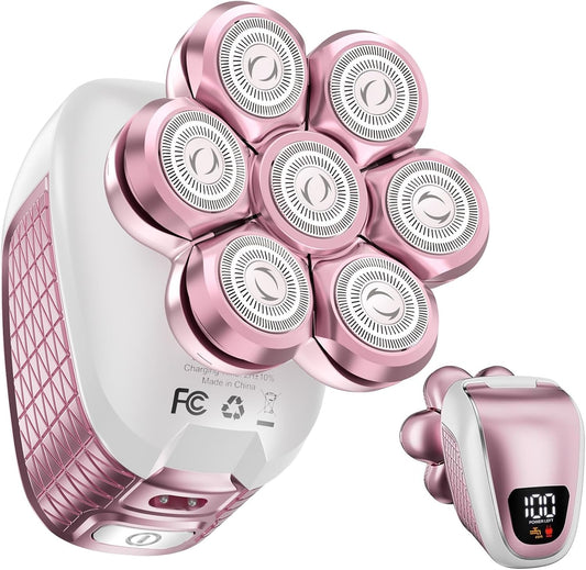 Electric Razors for Women, 5 in 1 Electric Shaver for Women, Cordless Painless Hair Remover for Legs Bikini Face Lips Hairs (Pink)