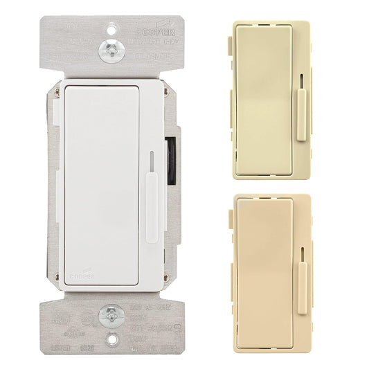Eaton Controls DF10P-C1 Decorator 0-10V Dimmer 120\/277V with Color Change Kit, Almond, White, Ivory