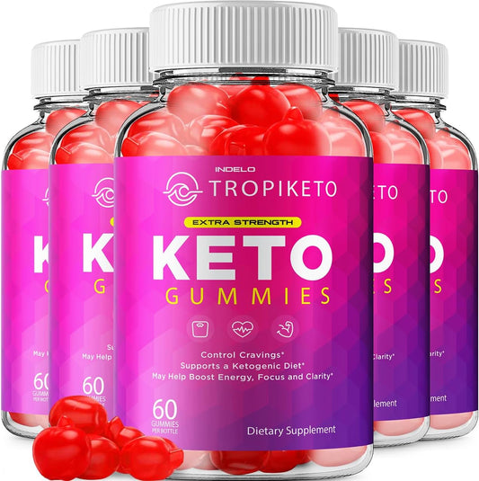 (5 Pack) TropiKeto Keto ACV Gummies Maximum Strength, Tropi Keto Plus ACV Gummies Apple Cider Vinegar Tropiketo ACV Gummies Tropiketo Keto Gummies Reviews Vitamin B12 Keto+ACV (300 Gummies)