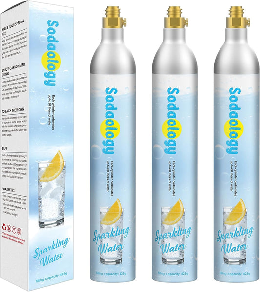Sodaology 60L Co2 Carbonator Compatible with Sodastream Appliances,14.5oz, Set of 3