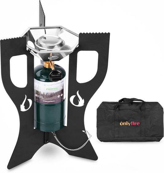 ONLYFIRE Portable Camping Stove with Storage Bag, Outdoor Propane Gas Stove for Picnic, Tailgating, Car Travel, Patio, RV Trip, Camp Stove GS354