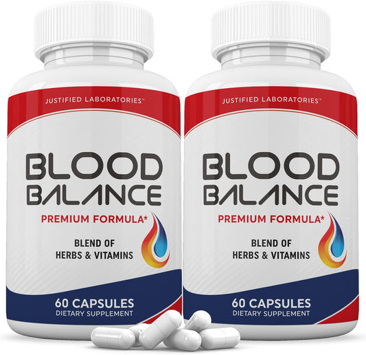 (2 Pack) Blood Balance Advanced Formula 620MG Formula Supplement Pills 120 Capsules