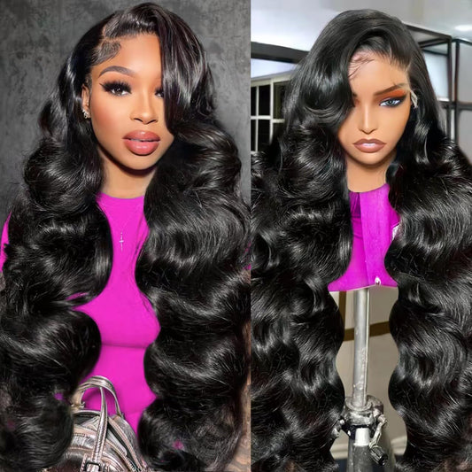 yesbest 13x6 Body Wave Lace Front Wig Human Hair 180% Density Glueless Lace Front Wigs Human Hair Pre Plucked Frontal Wig Body Wave Human Hair Wigs for Women HD Lace Front Wigs 26 Inch