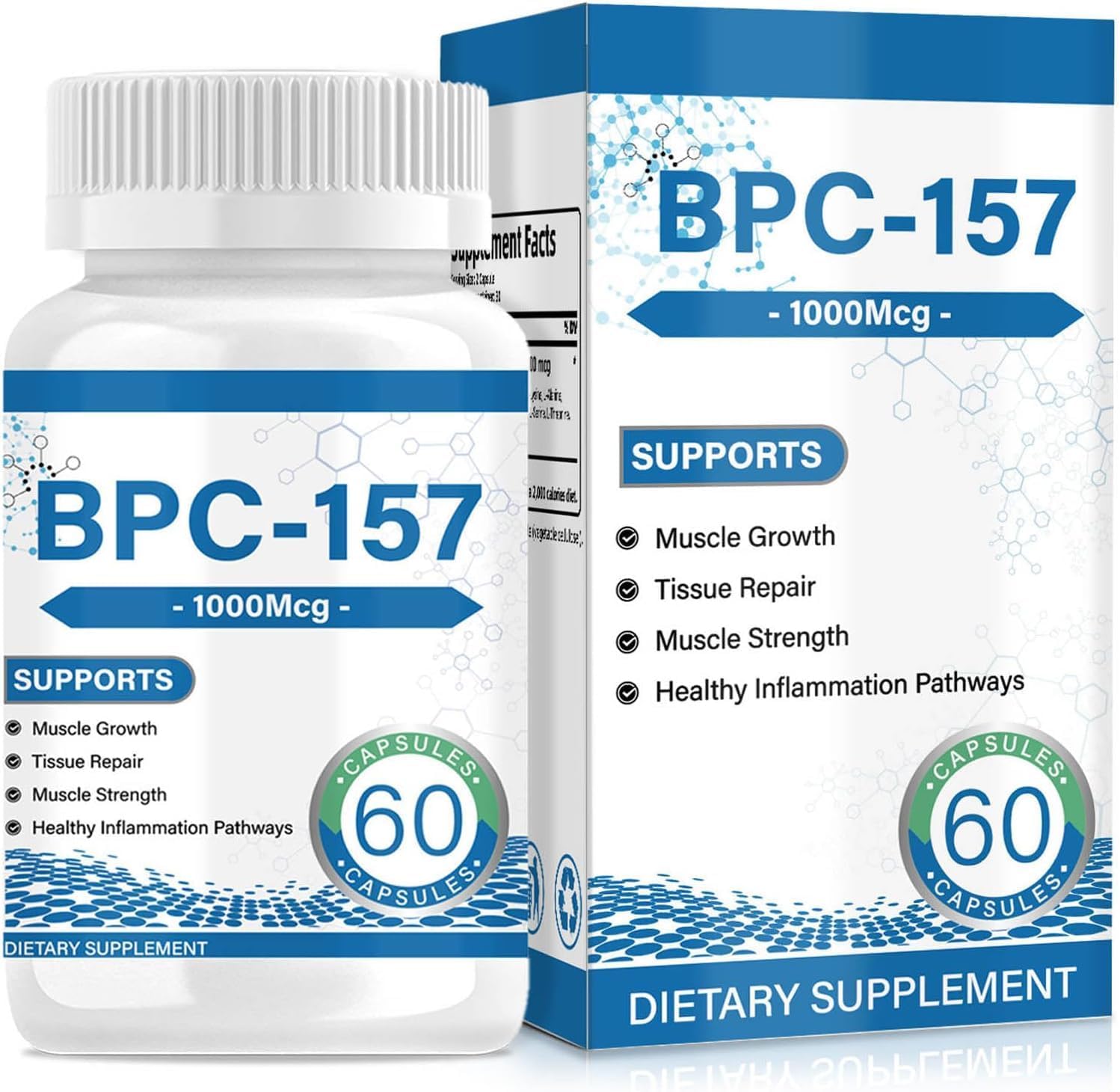 BPC 157 Capsule Pro-1000mcg Protective Compound, Non-GMO,Gluten Free Supplement(60 Capsules)