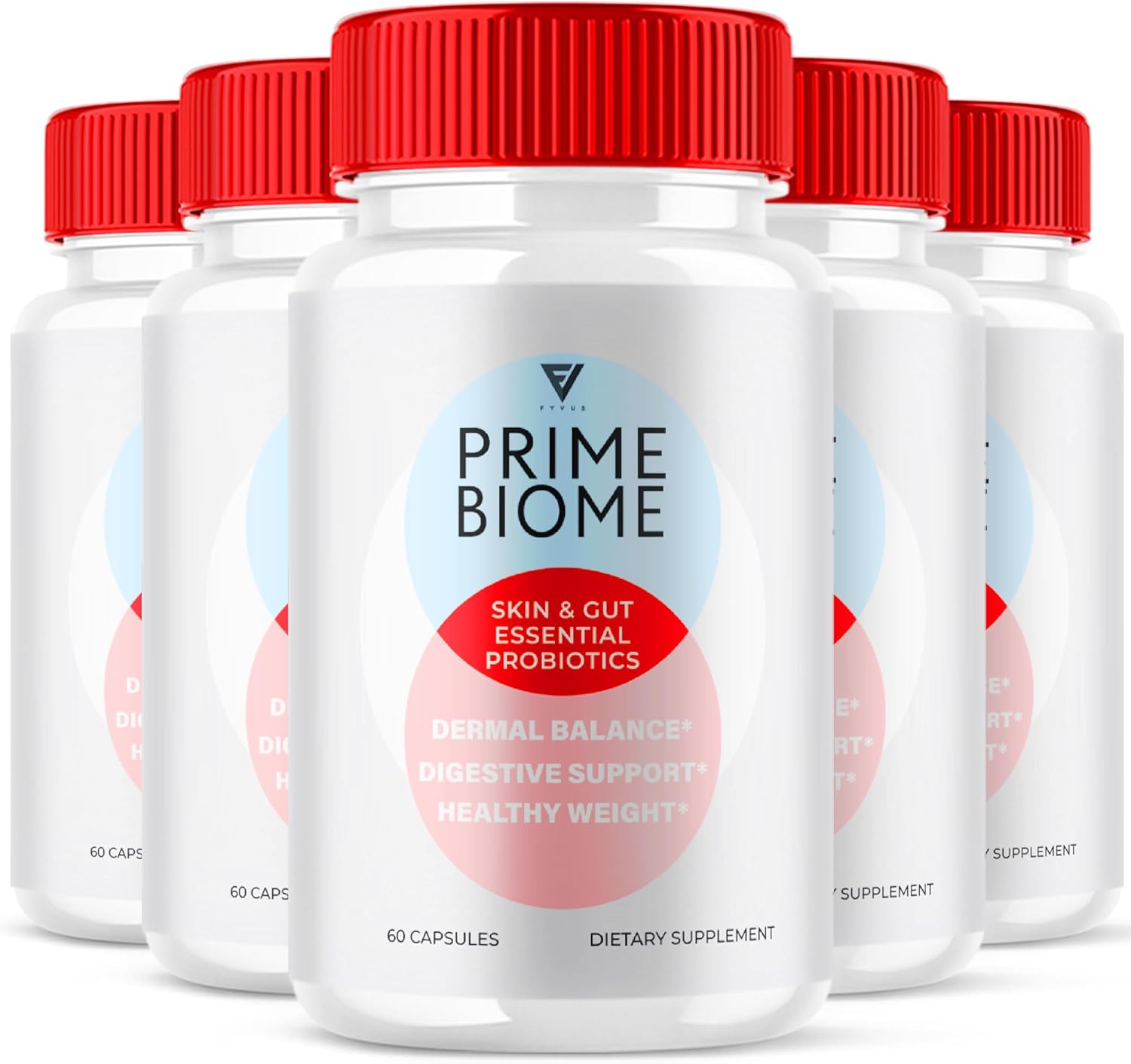 (5 Pack) Prime Biome Capsules, PrimeBiome Healthy Skin and Overall Body Gut Support Supplement Pills, PrimeBio Advanced Maximum Health Essential Daily Lifestyle Formula Vitamin (300 Capsules)