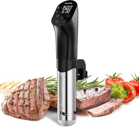 Mecity Sous Vide Precision Cooker Machine 1100W Water Bath Cooking Steak Vegetable Meat Fish 0.5 Degrees Accuracy Immersion Circulator with Recipes