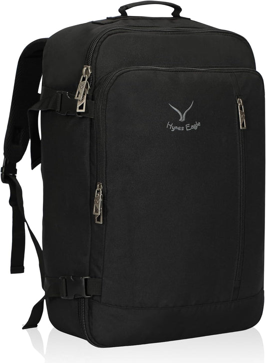 Hynes Eagle Carry on Backpack 38L Large Travel Backpack for Women Flight Approved Weekender Bag Laptop Backpack Men 15 inches Black 2023
