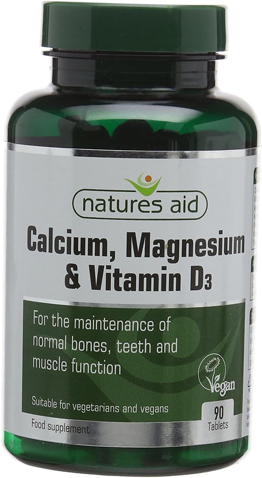Natures Aid Calcium, Magnesium & Vitamin D3-90 Tablets (Pack of 2)