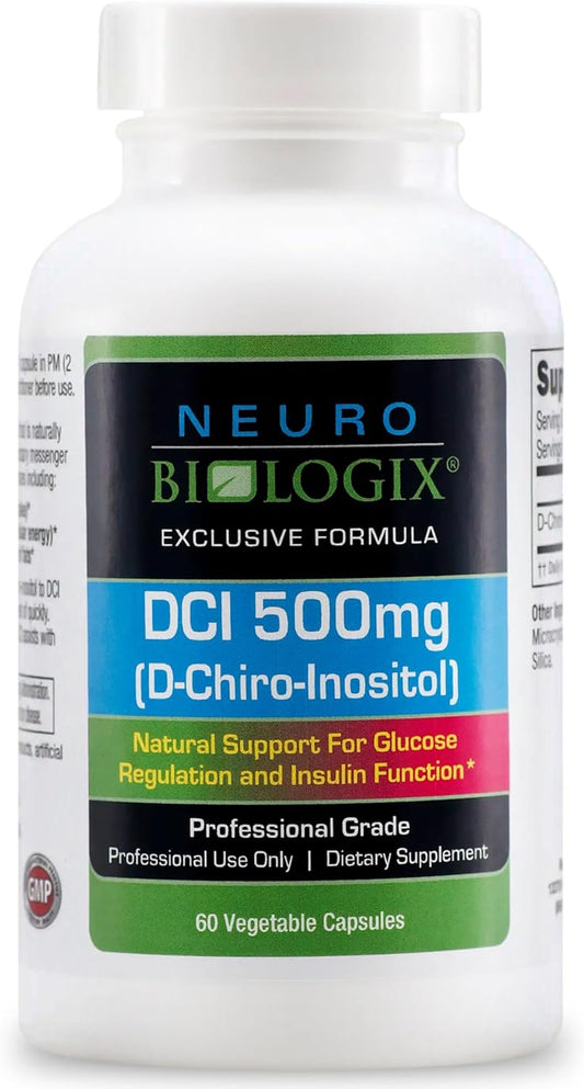 Neuro biologix High-Potency D-Chiro-Inositol Capsules 500mg - Comprehensive D Chiro Inositol Supplement to Support Hormone Balance, Mood and Energy - 60 Veggie Caps