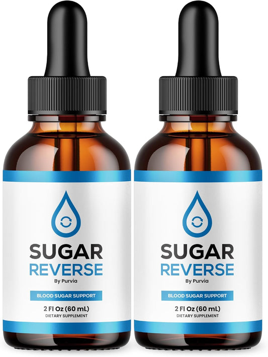 (2 Pack) Sugar Reverse Drops, Sugar Reverse Liquid Drops Supplement Advanced Formula Vitamin Supplement with Chromium, Maximum Strength, SugarReverse Drops Official Formula, Sugar Reverse (2 Bottle)