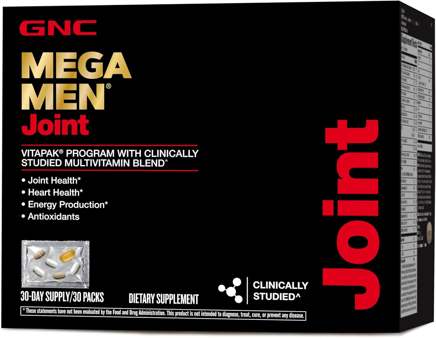 GNC Mega Men Joint Vitapak | Supports Joint Health, Heart Health, Energy Production, and Antioxidants | 30 Count