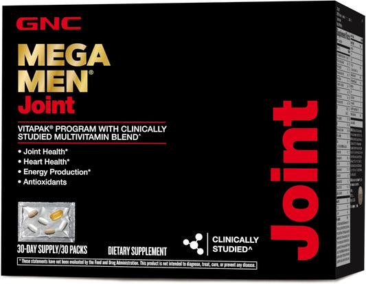 GNC Mega Men Joint Vitapak | Supports Joint Health, Heart Health, Energy Production, and Antioxidants | 30 Count