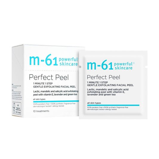 m-61 Perfect Peel | Gentle Exfoliating Facial Peel With Lactic, Mandelic, Salicylic Acid. For Sensitive Skin Or Lighter Daily Exfoliation. 1 Minute, 1 Step