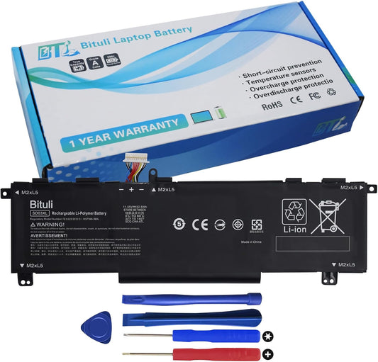 Bituli SD03XL Laptop Battery for HP Omen 15 2020 15-EK0000 \/ Omen 15-EN 15-EN0000 Series SD06XL SDO6XL HSTNN-089U HSTNN-DB9U HSTNN-OB1R L84356-2C1 L84357-AC1 L84392-005 L84394-005 52.5Wh