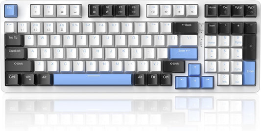 MageGee 96% RGB Wireless Mechanical Keyboard, Triple Mode Bluetooth 5.0/2.4GHz/USB-C Hot Swappable Custom Keyboard, Pre-lubed Blue Whale Switch, EVA Silencing Cotton Gaming Keyboard for PC/Win/Mac