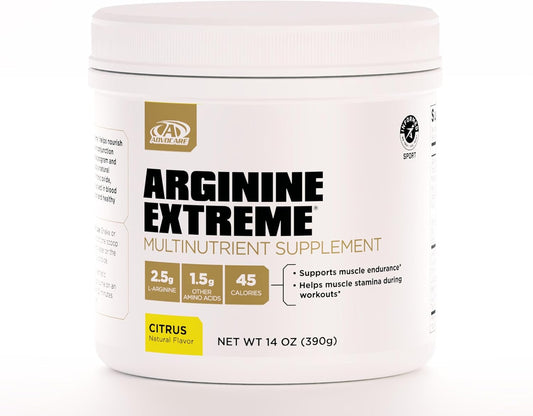AdvoCare Arginine Extreme Multinutrient Supplement - Pre-Workout Amino Acids Supplement - Supports Stamina & Endurance* - Includes Vitamin B-12, L-Arginine & More - Citrus, 14 oz