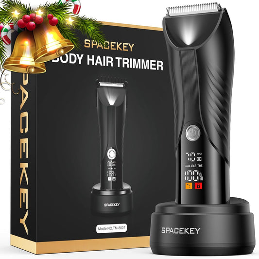Manscape Trimmer for Men, Electric Body Hair Trimmer, IPX7 Waterproof Ball Trimmer Men with 2 Speeds, LED Light, Wet/Dry Groomer,USB-C Rechargeable with Travel Bag, Men’s Pubic, Groin and Body Shaver
