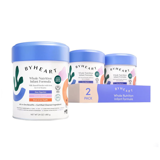 ByHeart Infant Formula Powder for Infants 0-12 Months, Made With Organic Whole Milk, Clean Label Project Certified, Closest-to-Breast Milk Baby Formula Patented Protein Blend, 24 Ounce (Pack of 2)