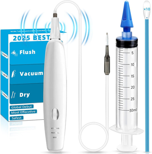Ear Wax Removal Kit, 3 in 1 Strong Suction Ear Vacuum Wax Remover, Best Ear Wax Removal Ear Vacuums, USB Rechargeable Reusable Ear Suction Device, Electric Ear Wax Removal Tool, Ear Flushing Cleaner