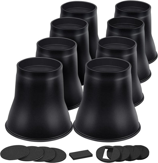 ANNKUT Bed Risers 6 Inch Heavy Duty, Round Furniture Risers for Bed Desk Table Sofa Couch，Bed Lifts Risers, Support up to 6000 Lbs(8 Pack Black)
