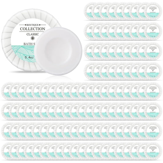 Demissle 500 Pcs Mini Soap Bars 0.4 oz Small Round Coin Size Hotel Soap Bars Bulk Individually Wrapped Hand Travel Soap Guest Bathroom Toiletries for Party Favors Motel Body Cleansing