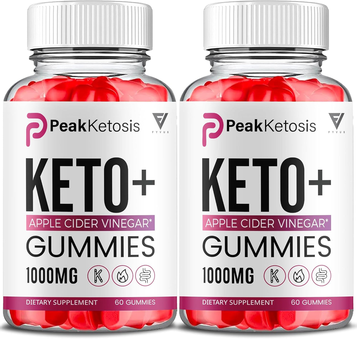 (2 Pack) Peak Ketosis Keto Gummies PeakKetosis 1000mg Melt Fast, Peak Ketosis Apple Cider Vinegar Max Strength 1000mg Multivitamin Supplement, PeakKetosis Advanced Daily Health Formula (120 Gummies)